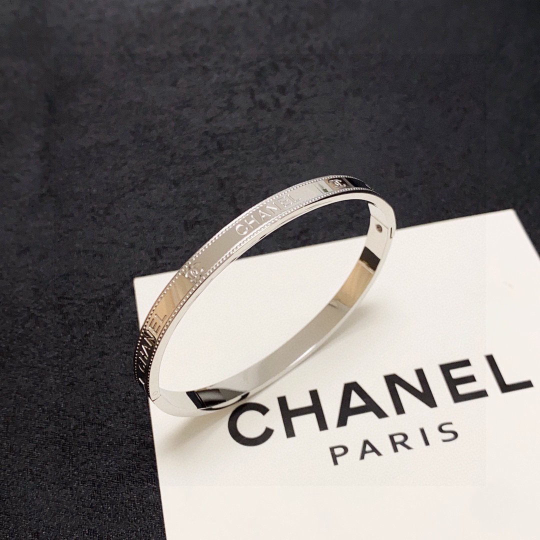 Chanel Engraved Double C Bracelet