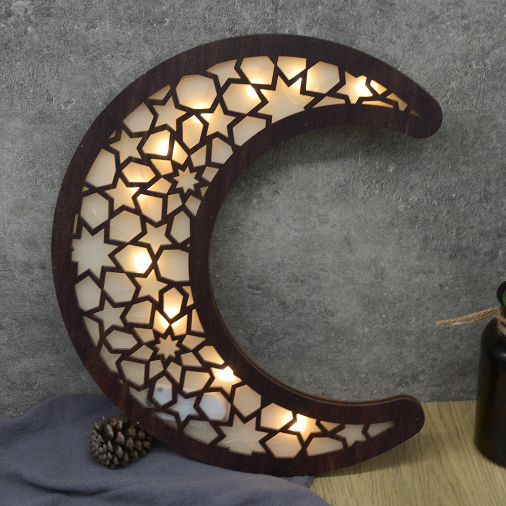 💐💐Dimensional Wooden Ramadan Glow Night Light Decoration Set