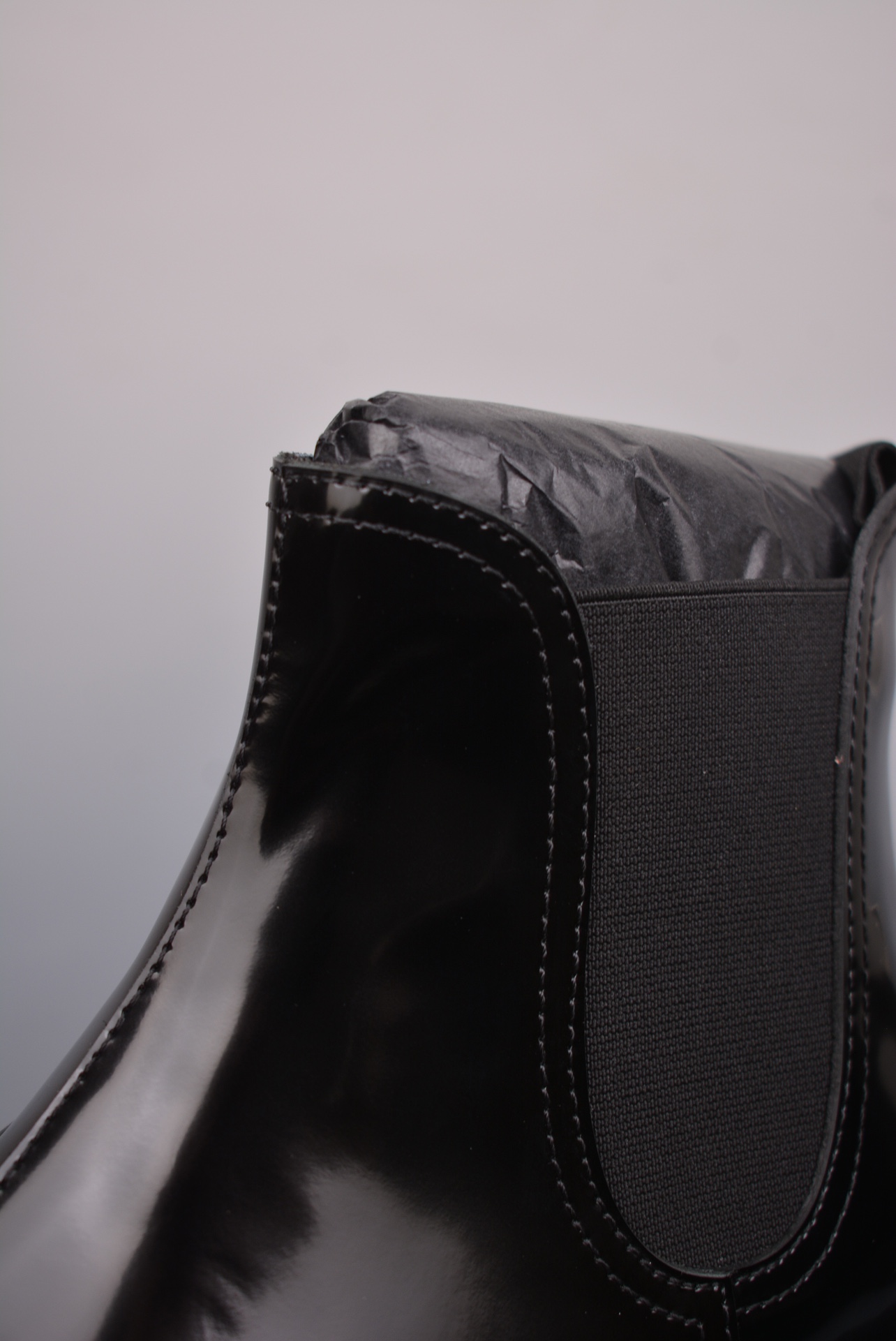 Prada Platform Biker Boots Shiny Black