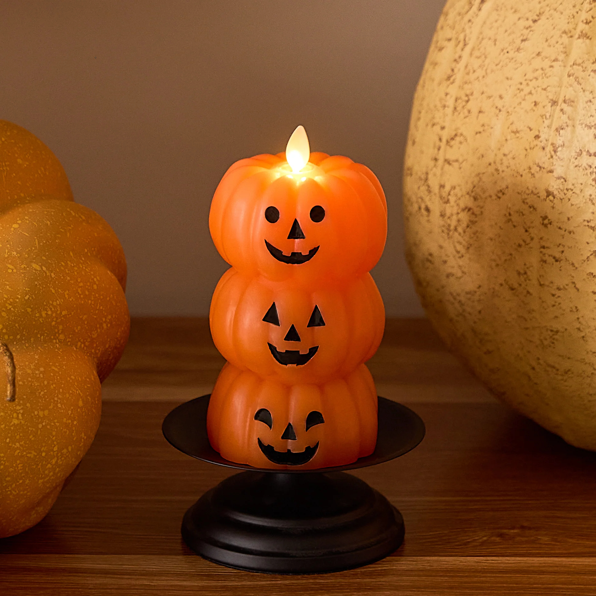 💥ON SALE💥-👻🎃 Swaying‑Flame Ghost & Pumpkin LED Candles, Safe,Zero Mess✨