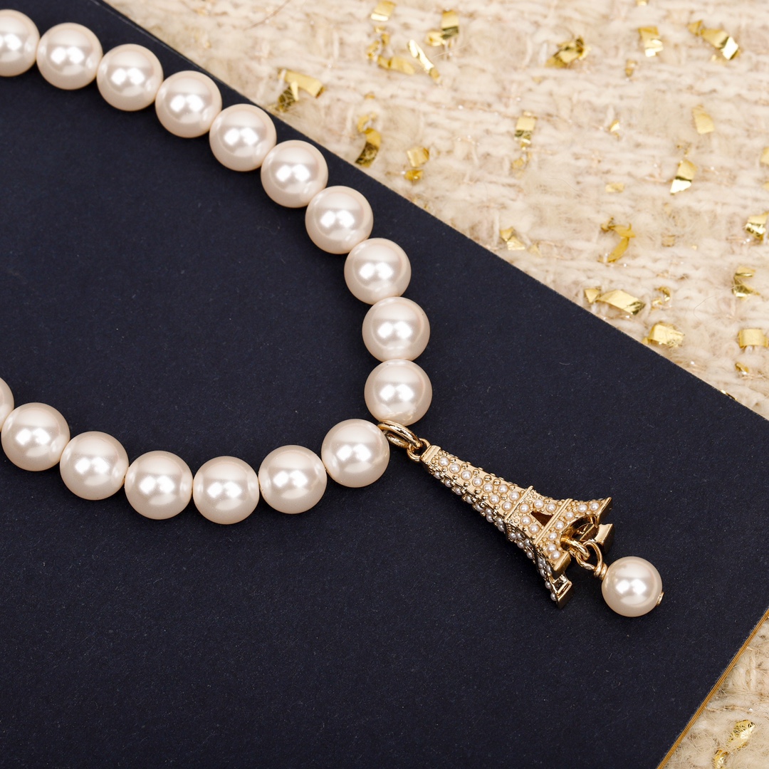 Dior Eiffel Tower Pearl Necklace