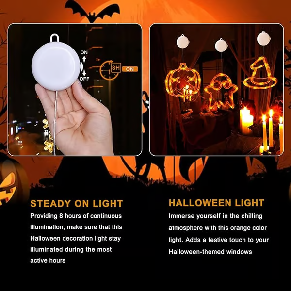 🌟On Sale🎃Halloween Decorations Window Lights with Suction Cups