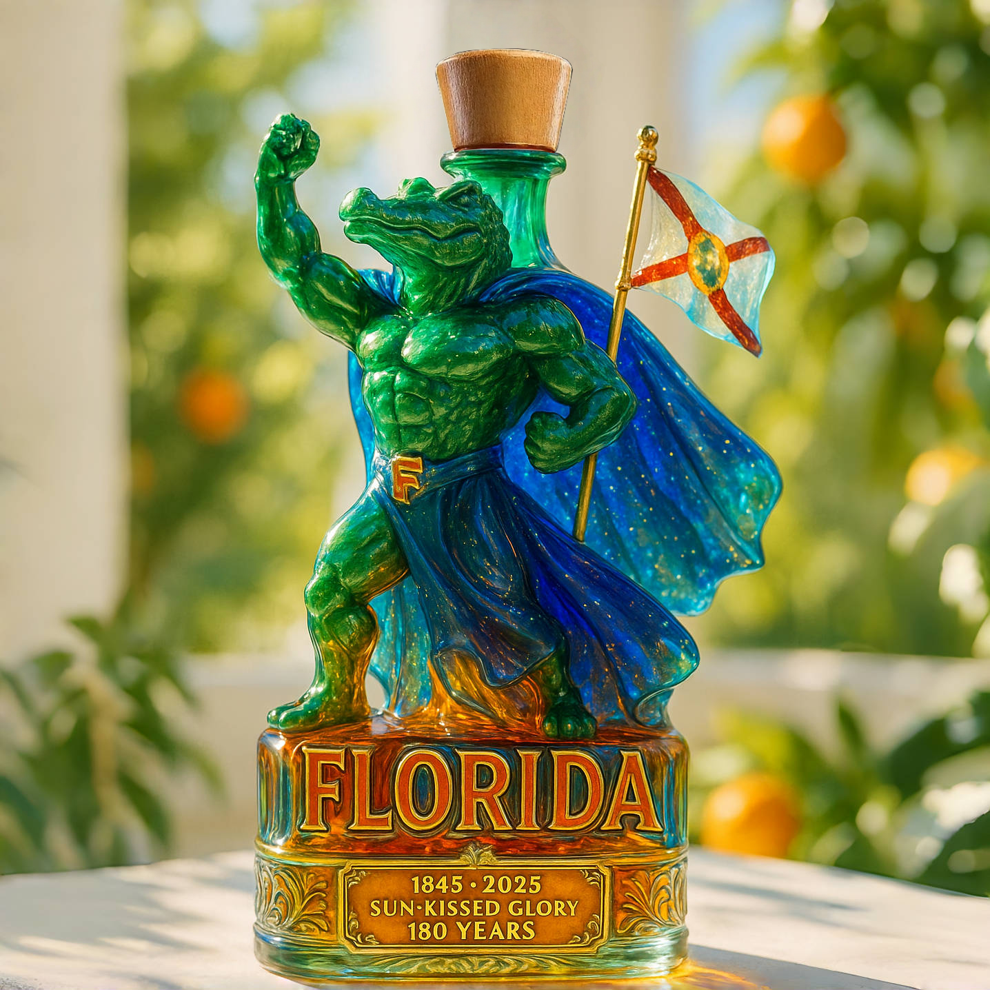 Florida 180th Anniversary Whiskey Bottle