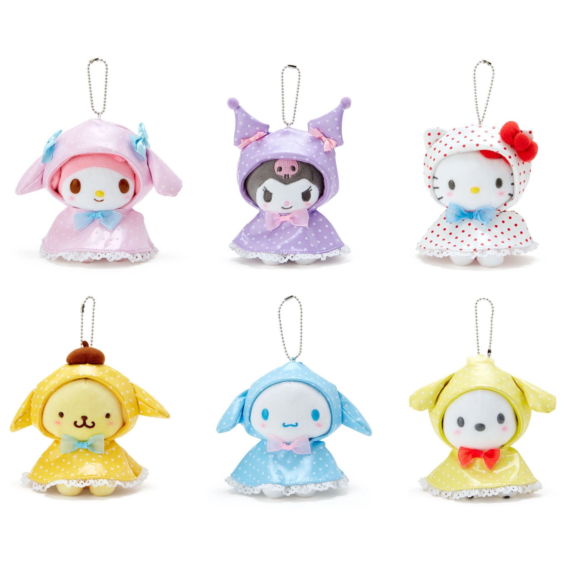 Hellokitty Rainwear Plush Keychain｜Cute Pendant Doll Keyring Accessories Pendant Toy Girls Gift