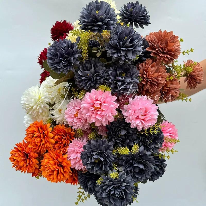✨Flash Sale✨9 Heads Fall Flowers Artificial Mums - UV resistant, Waterproof, Windproof