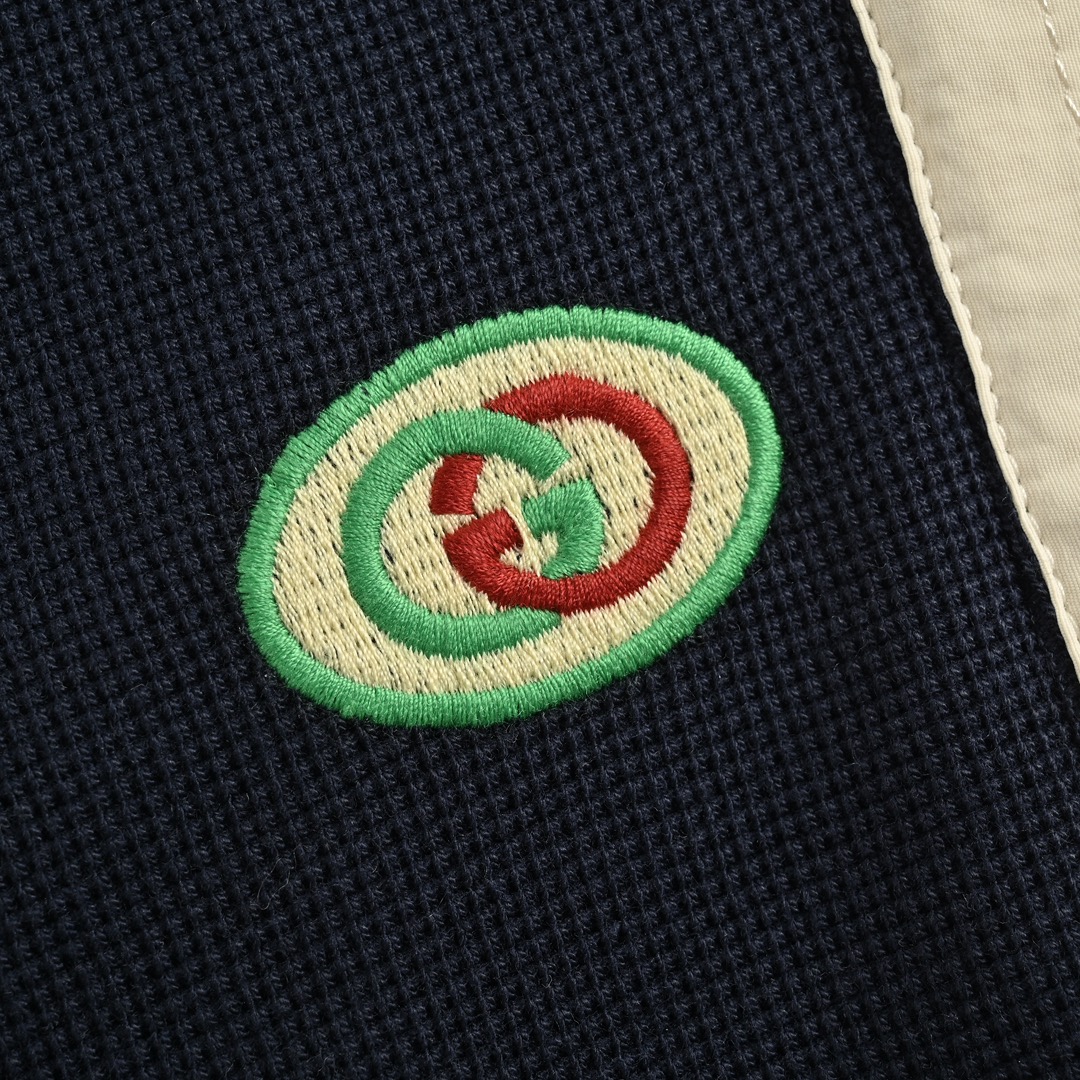 Gucci 24Fw embroidered logo paneled cuffed trousers
