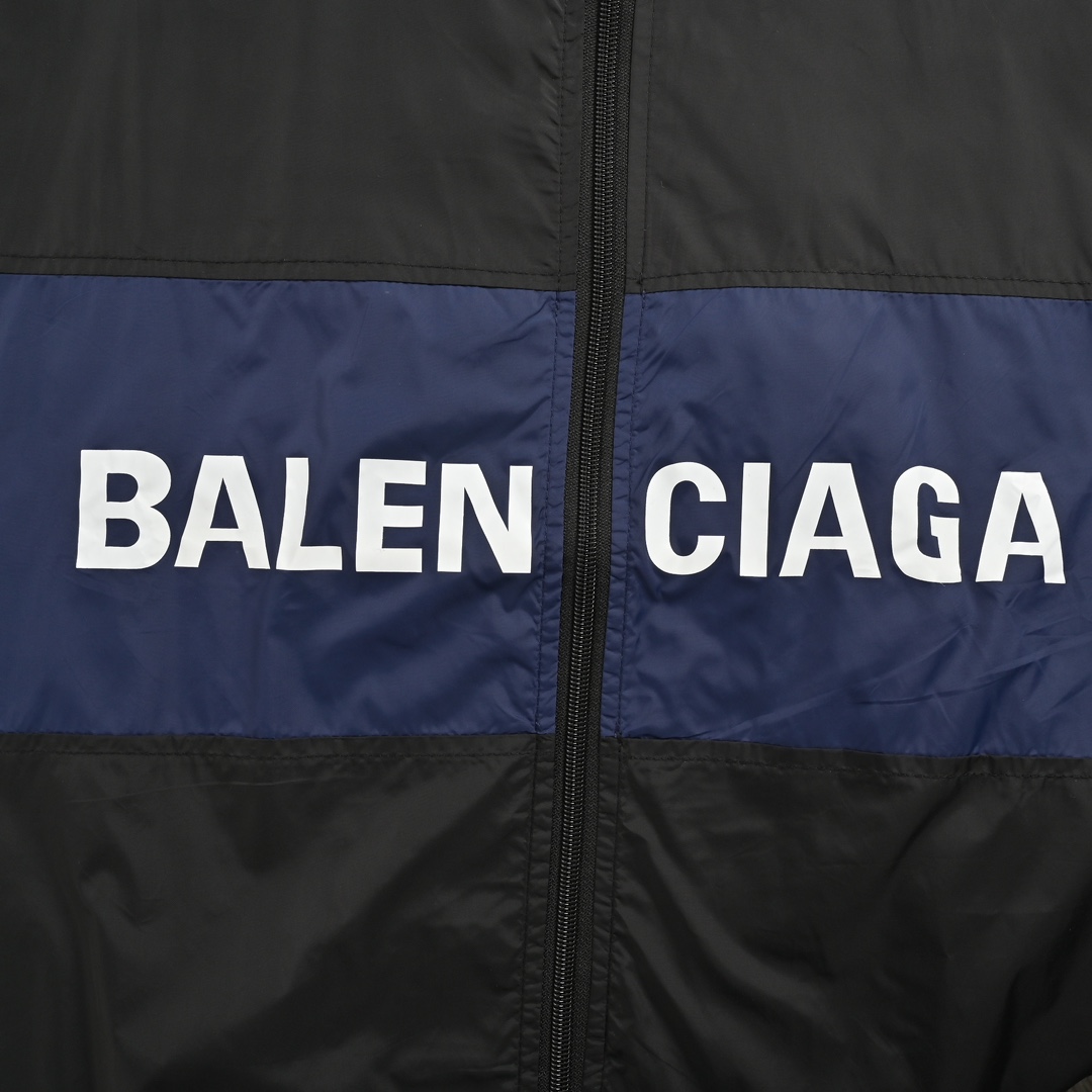 Balenciaga 24Fw patchwork slogan windbreaker jacket