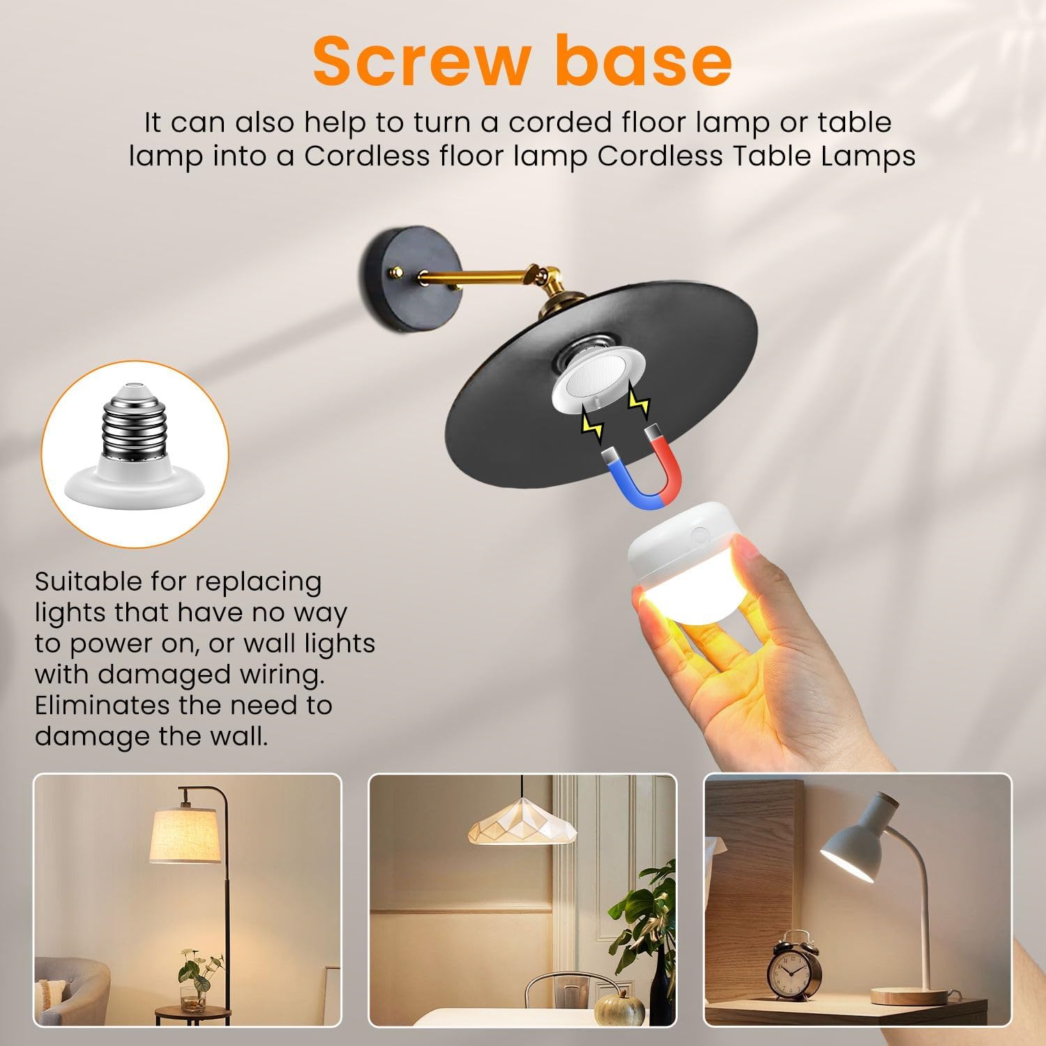 🎄CHRISTMAS ON SALE🔥E26 Rechargeable Light Bulbs with Remote Control Timer