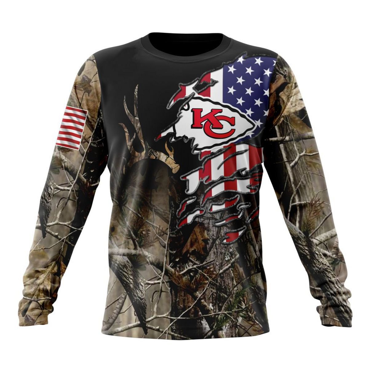 KANSAS CITY CHIEFS 3D HOODIE CAMO REALTREE HUNTING