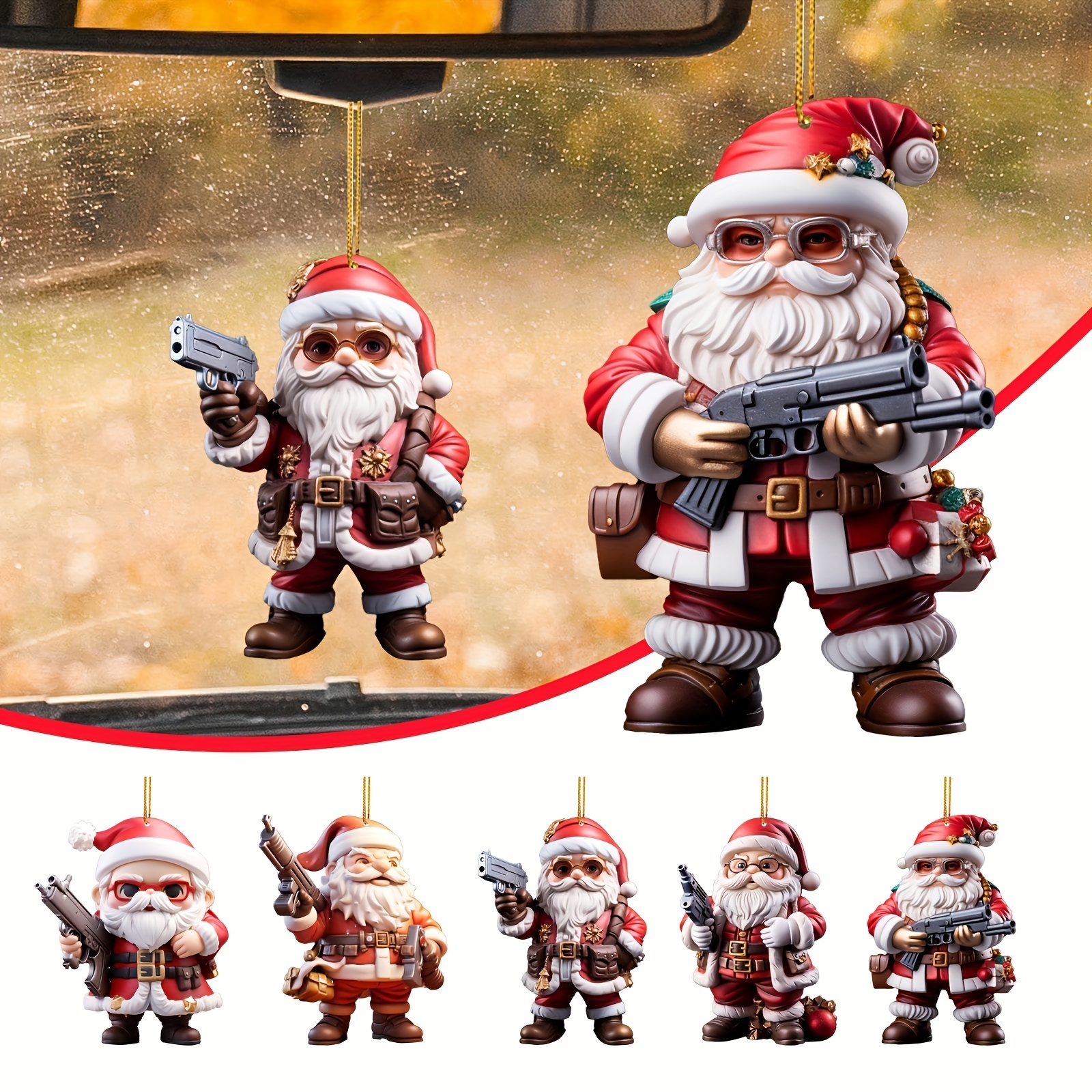 Badass Santa Ornament – Action-Packed Christmas Decor