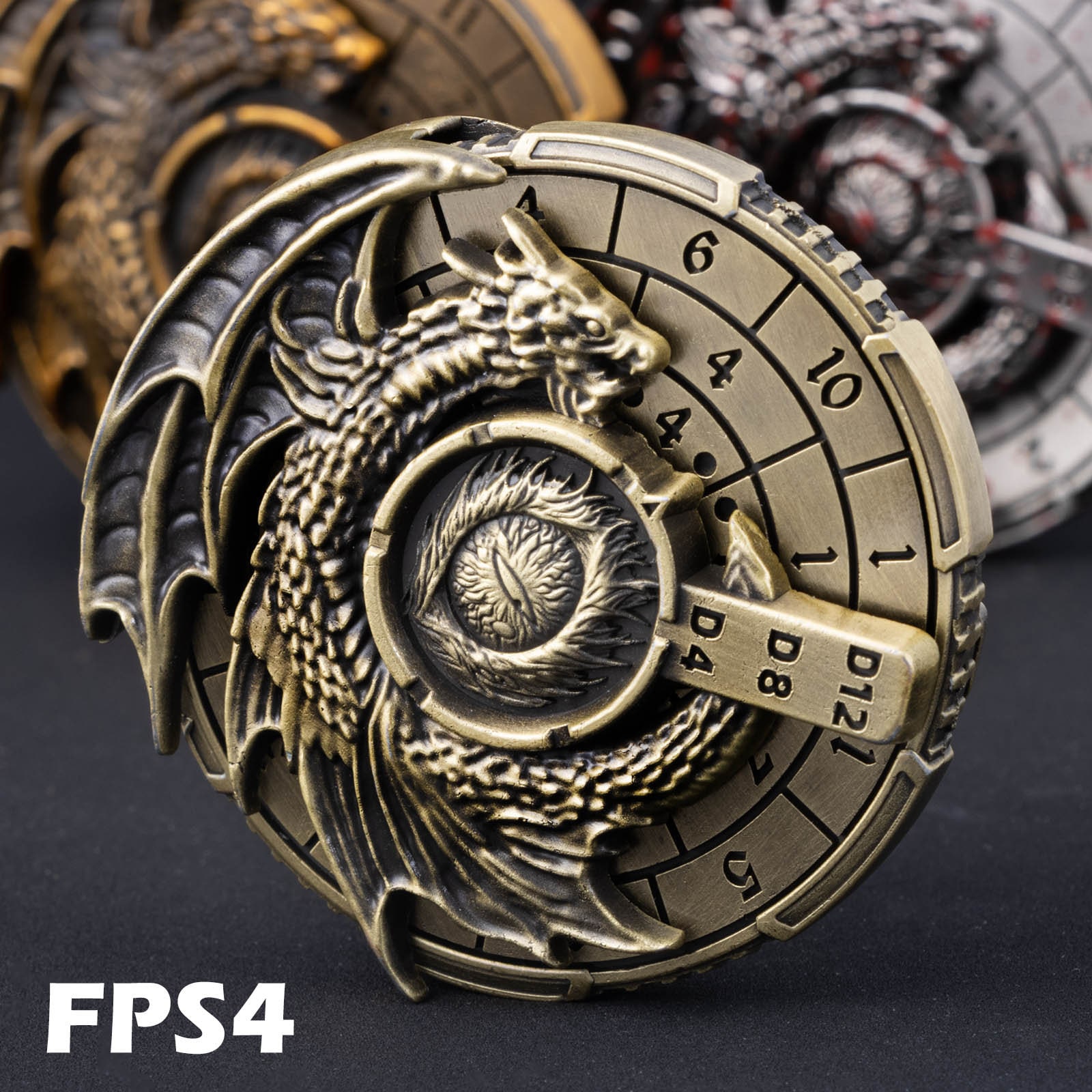 7-in-1 DnD Metal Dragon Compass Dice | Fingertip Gyro 360 Degree