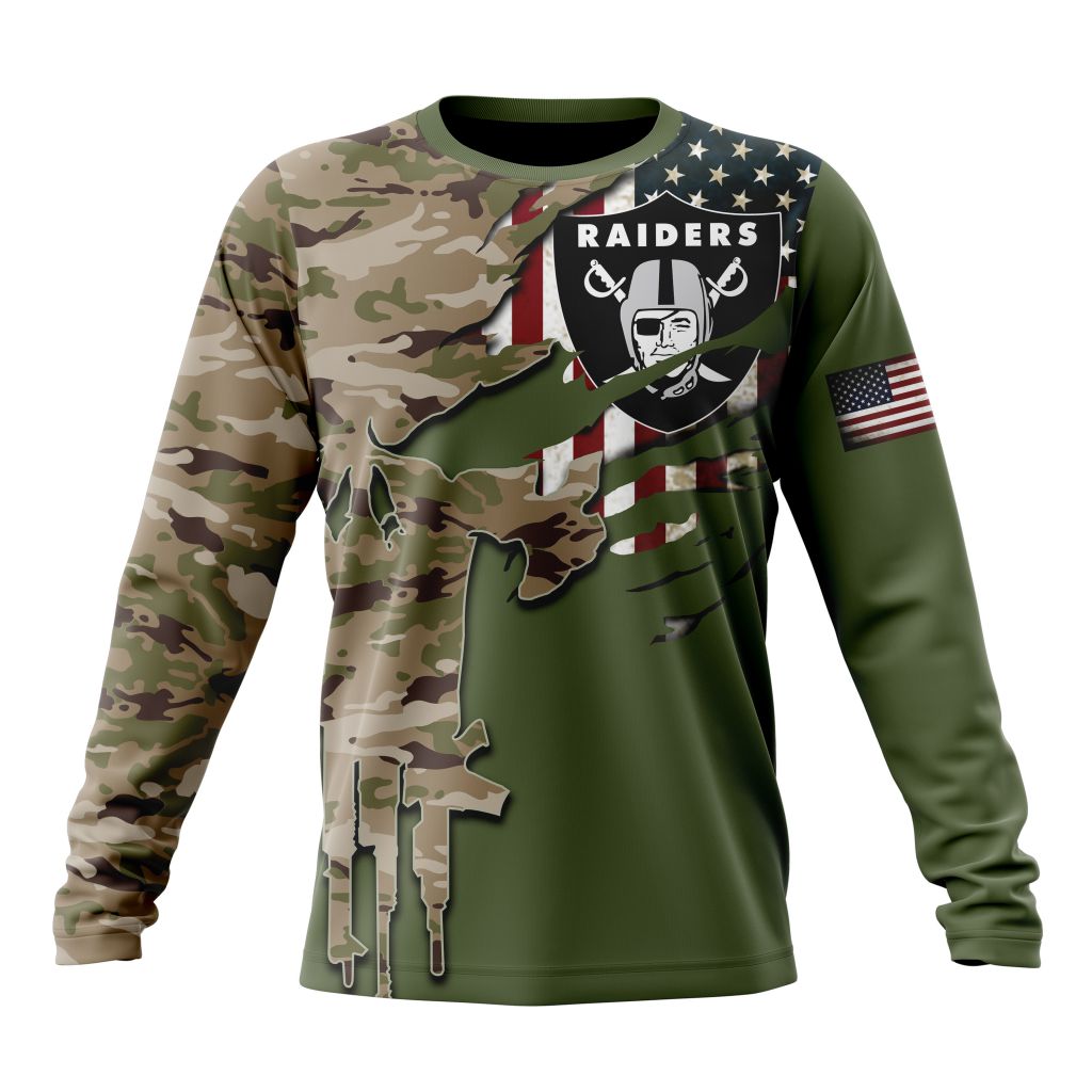 LAS VEGAS RAIDERS 3D HOODIE VETERANS DAY