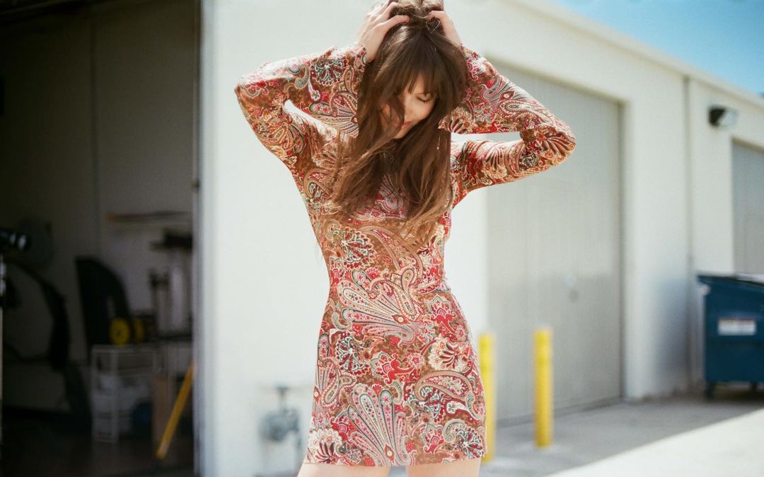 New Long Sleeved Double Mesh Lace See-through Dress