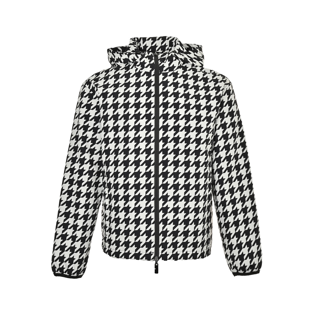 Burberry 24Fw houndstooth reversible hooded jacket