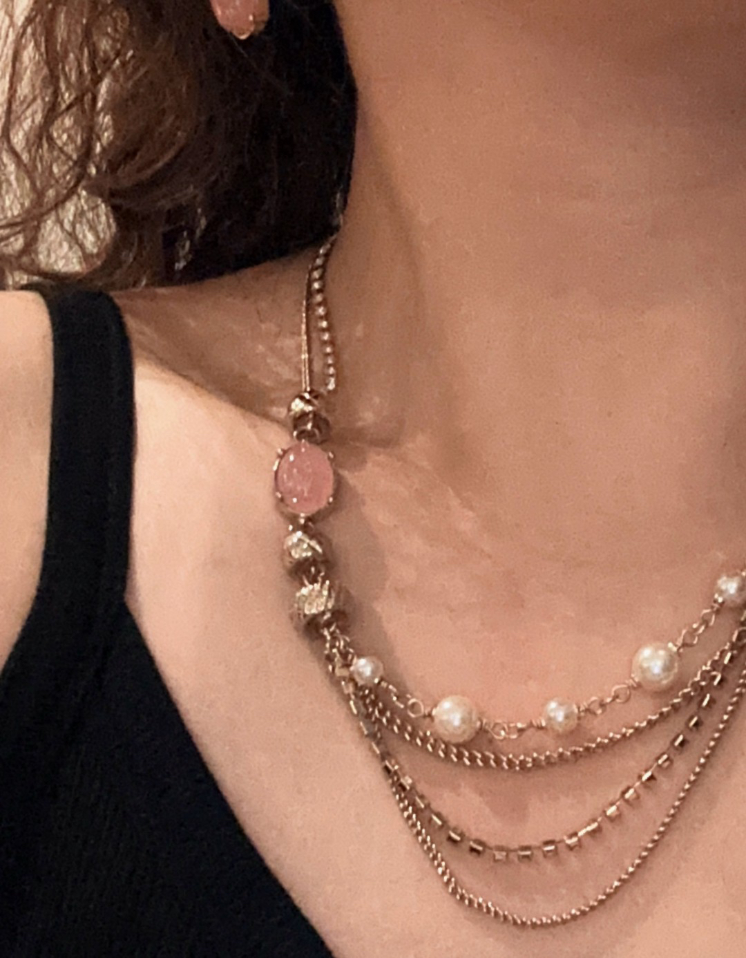 Chanel CC Pearl Necklace with Diamonds