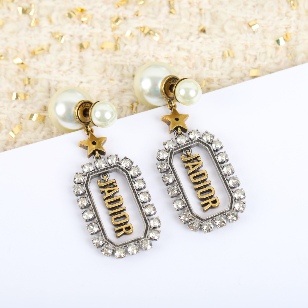 Dior Vintage Gold Diamond Earrings