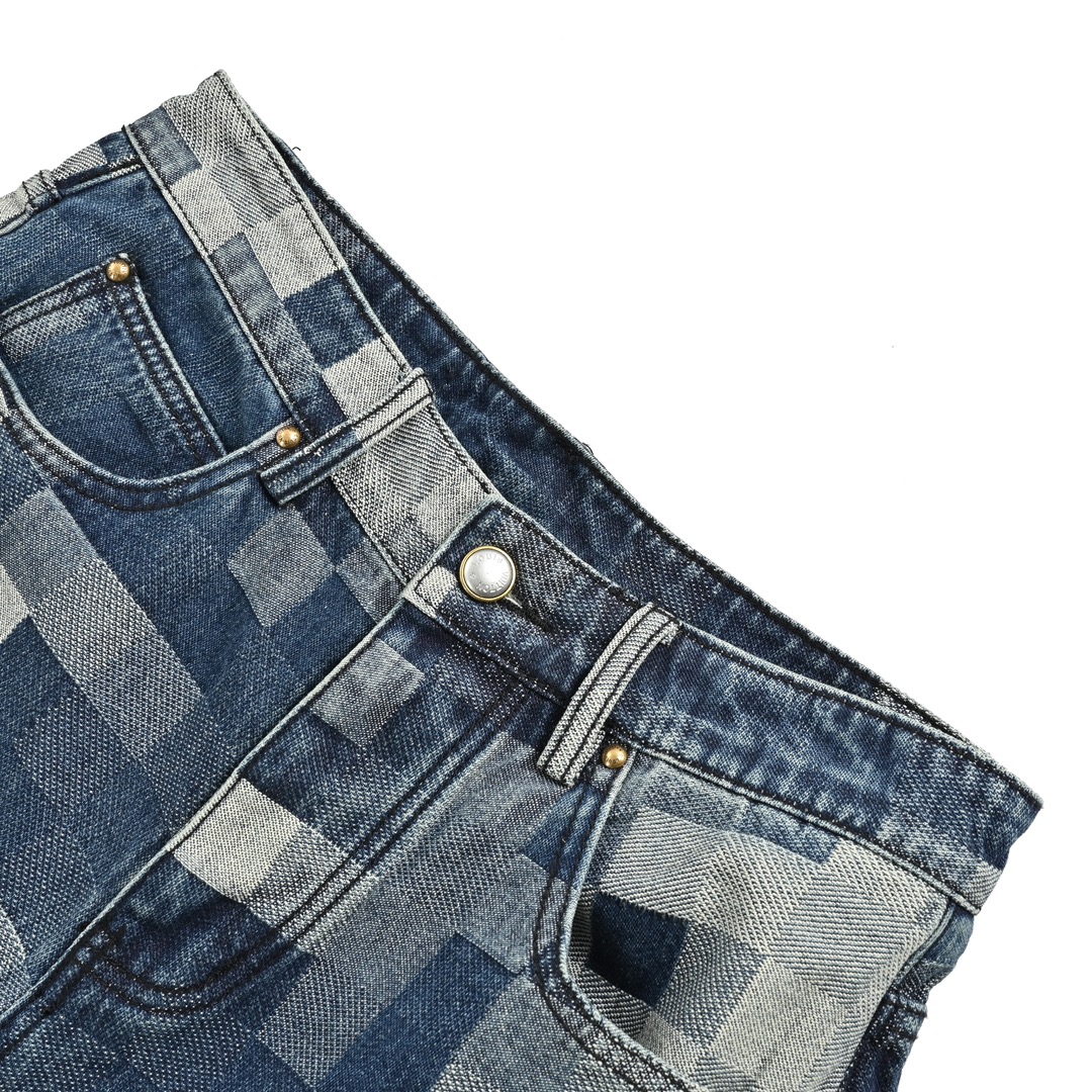 Louis Vuitton 24ss Mosaic Checkerboard Jeans