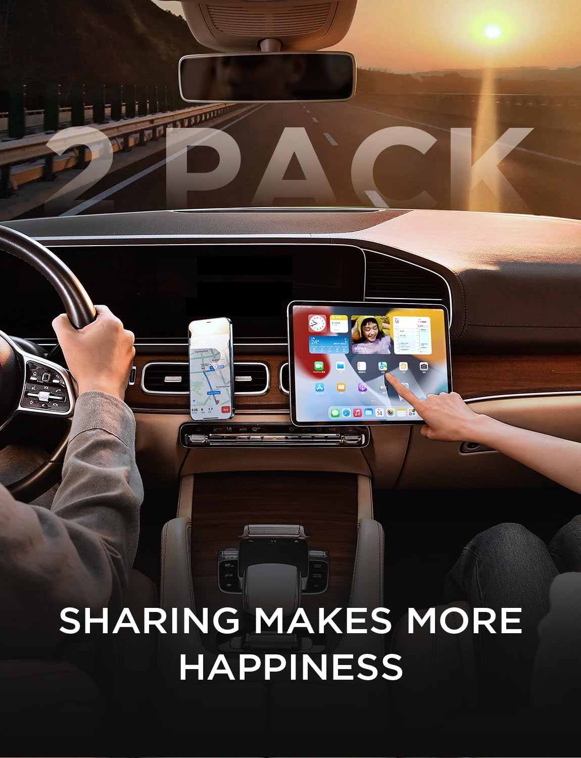 LISEN 2 Pack Magnetic Phone Holder for Your Car Mount 6 Military Magnets Car Phone Holder Mount Vent Cell Phone Holdeer Mount Vent Cell Phone Holder (20X Powerful: Gold)