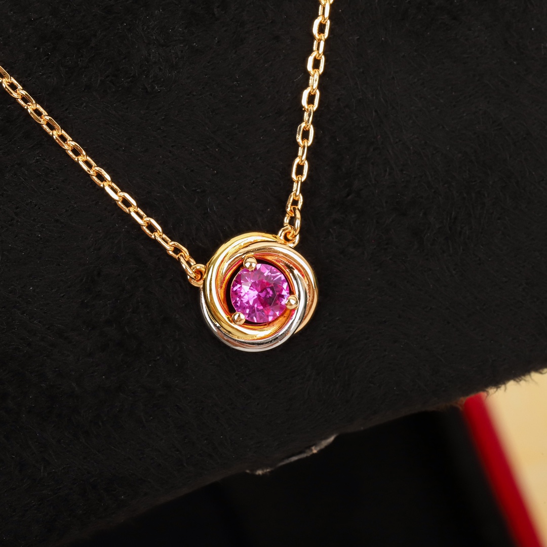Cartier tricolor diamond necklace