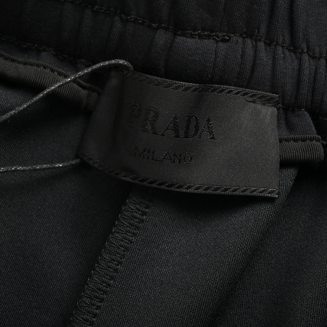 Prada Triangle Logo Cotton Cargo ShortsV