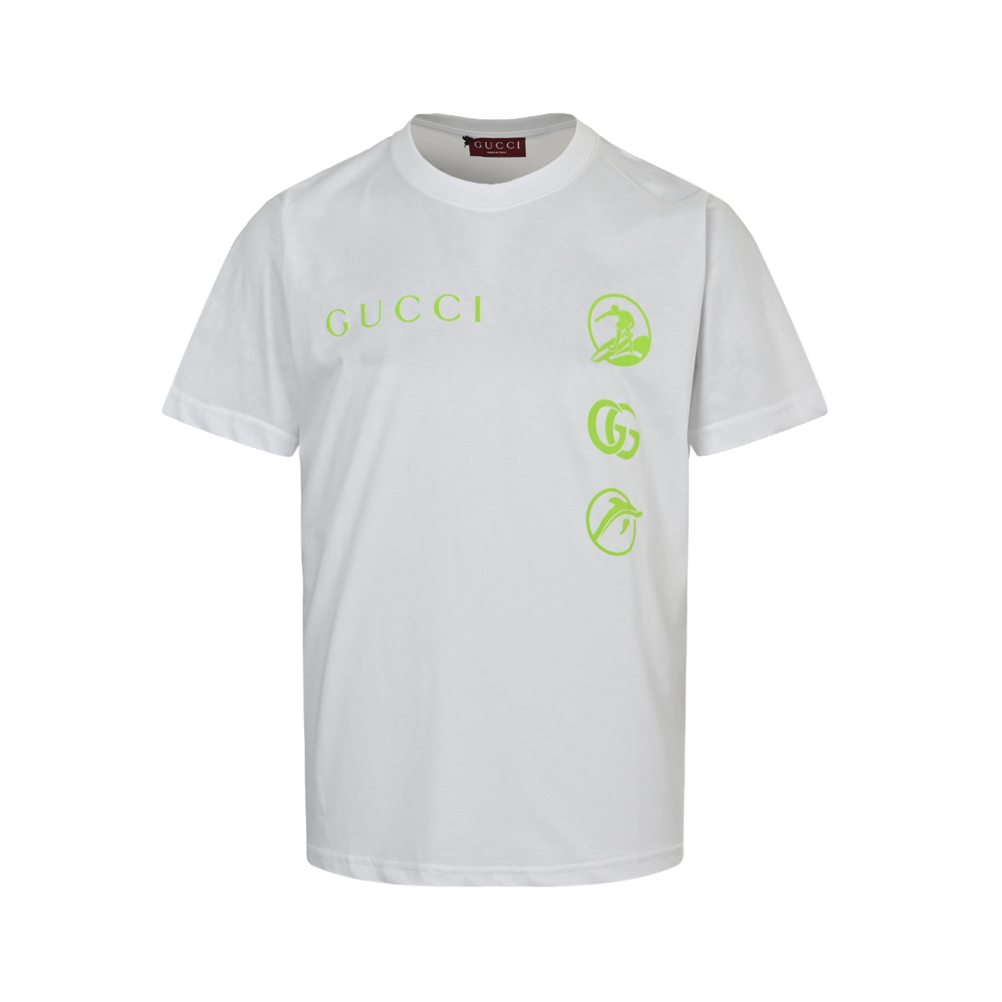Gucci 25ss striped anchor print short sleeve