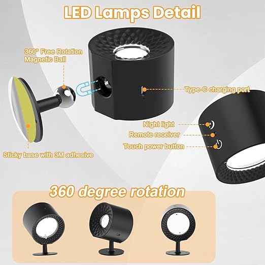 💡💡Smart magnetic color-adjustable wall lamp