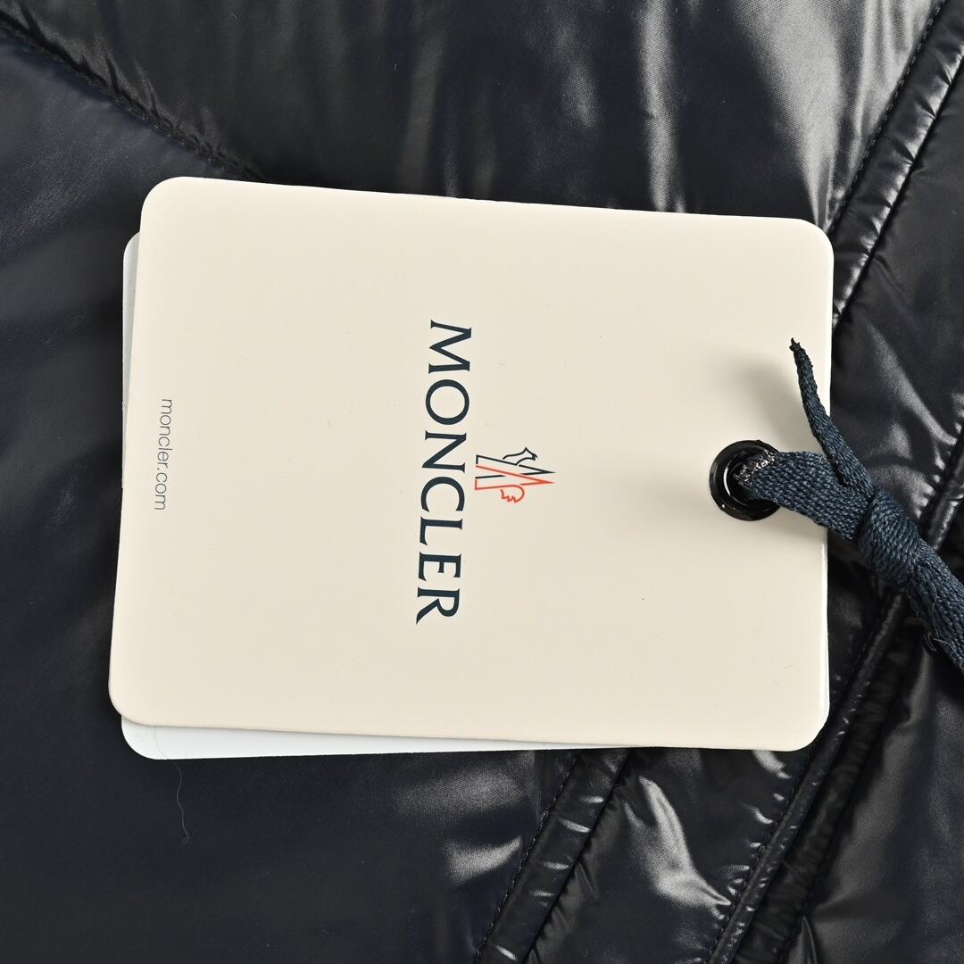Moncler Montbeliard placket color stripe hooded down jacket