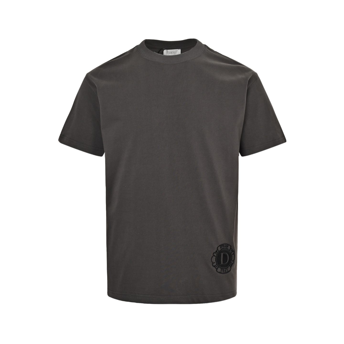Dior 24ss embroidered flocked letter short sleeve