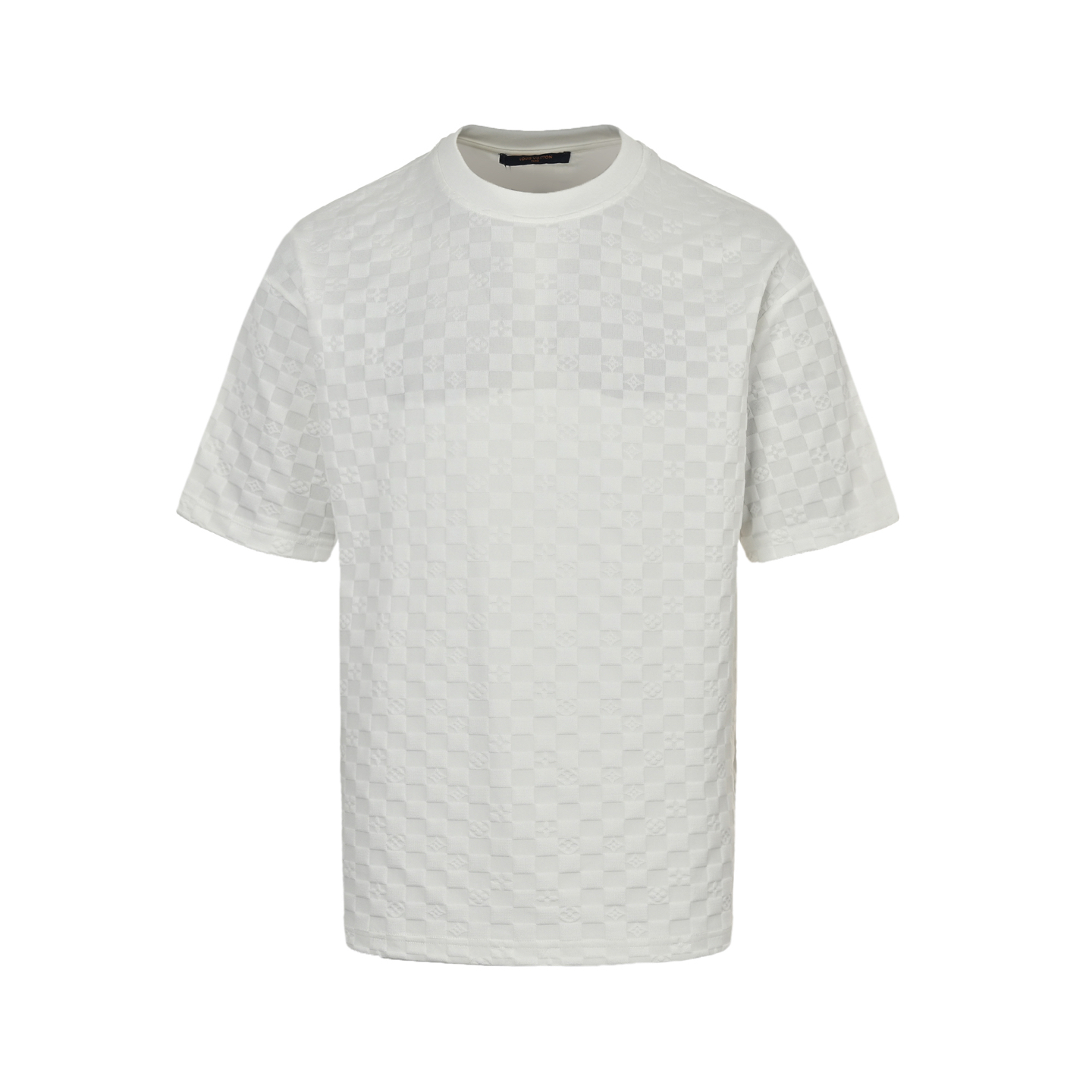 Louis Vuitton LV logo checkerboard jacquard short sleeves