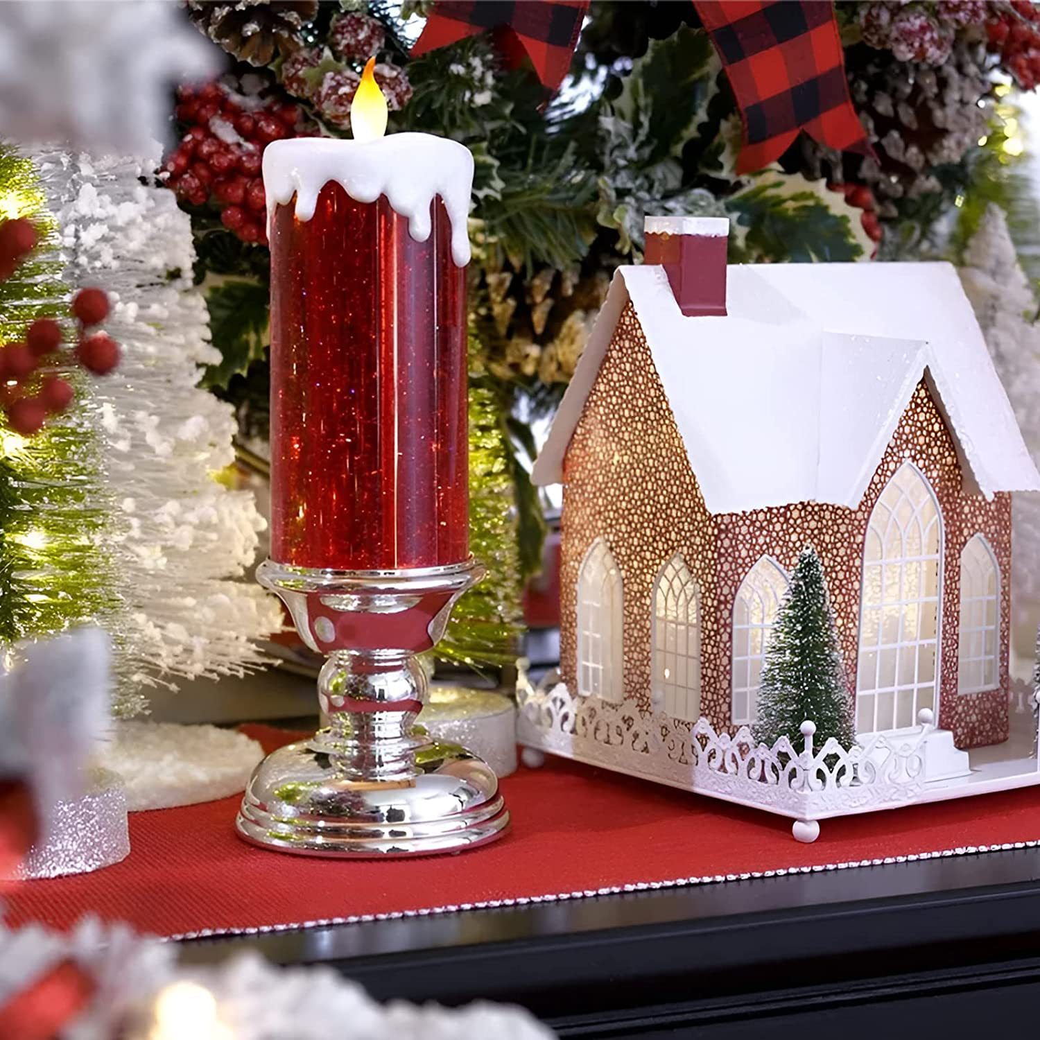🎄LED CHRISTMAS CANDLES WITH PEDESTAL🎄