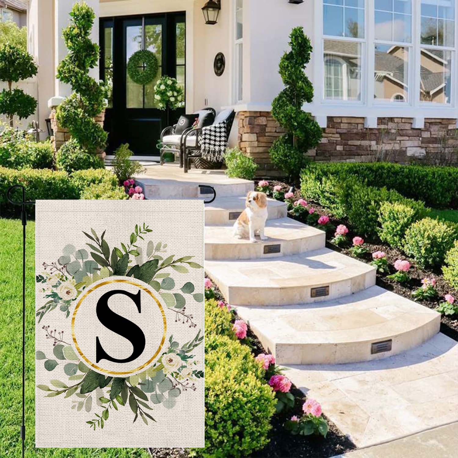 🔥Last Day Promotion-[SAVE 50% OFF]--Monogram Initial Letter Garden Flag-Family Last Name--BUY 3 GET 15% OFF & FREE SHIPPING