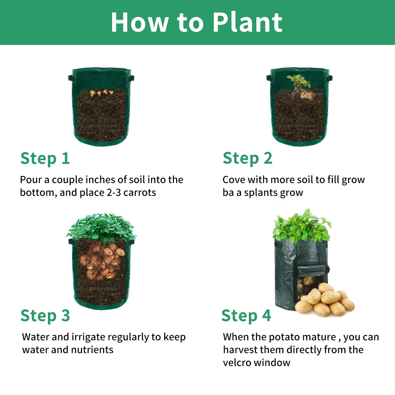 (🔥Last Day Promotion-SAVE 50% OFF)10 Gallons Large Capacity Vegetables Grow Planter PE Container Bag-BUY 4 GET 10% OFF & FREE SHIPPING