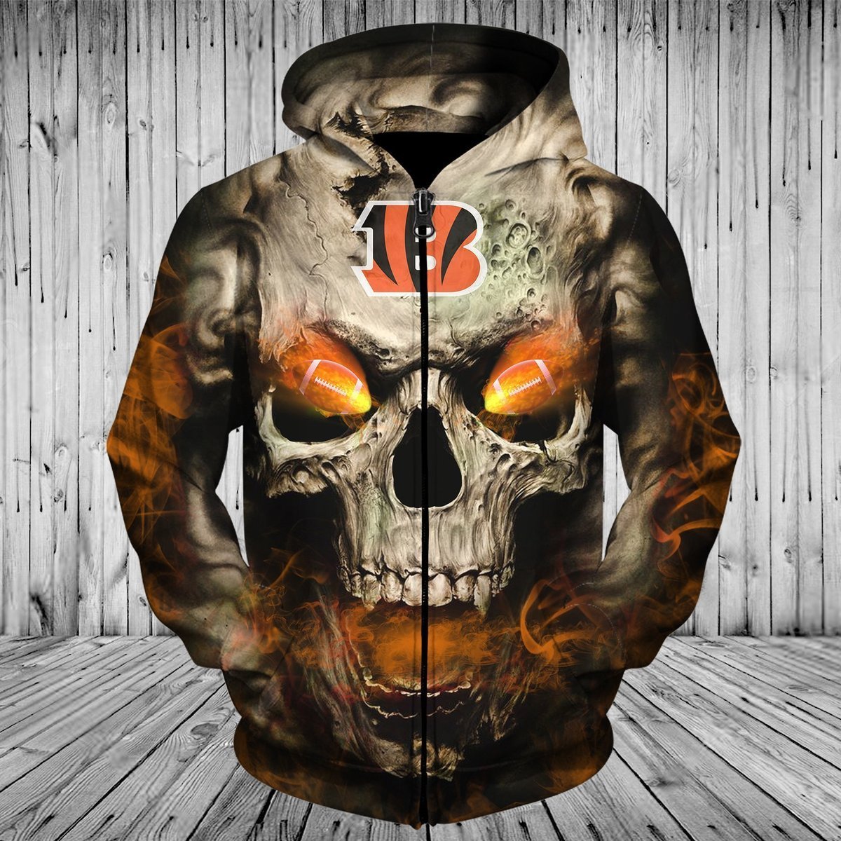 BENGALS HOODIE 3D SKULL16