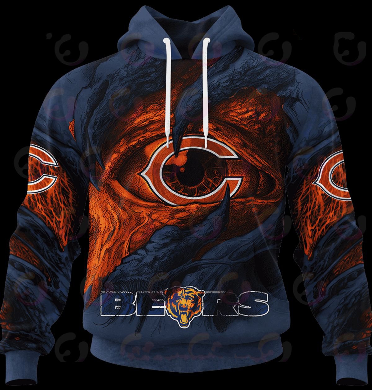 CHICAGO BEARS 3D HOODIE COMMANDERS DEMON EYES