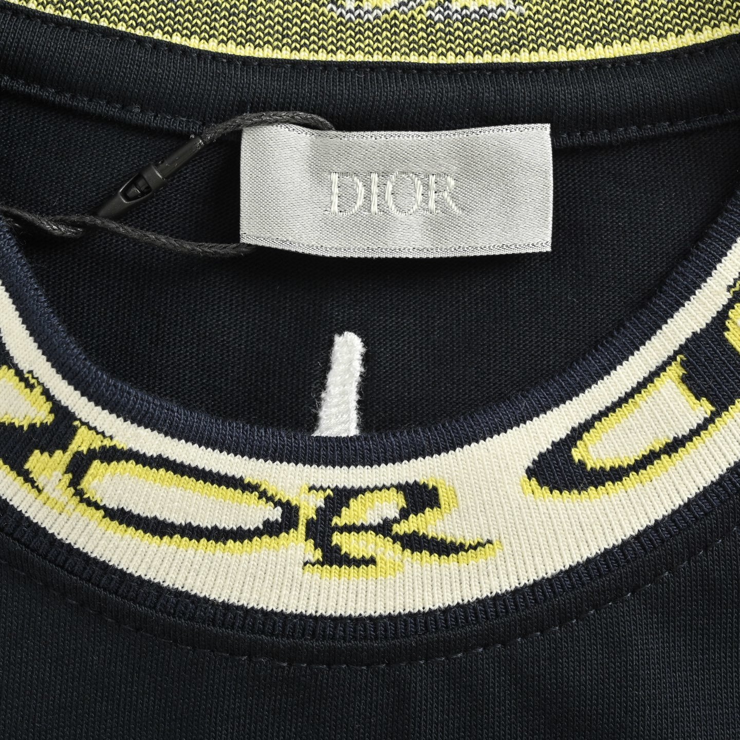 Dior 25ss neckline letter jacquard ribbon short sleeve