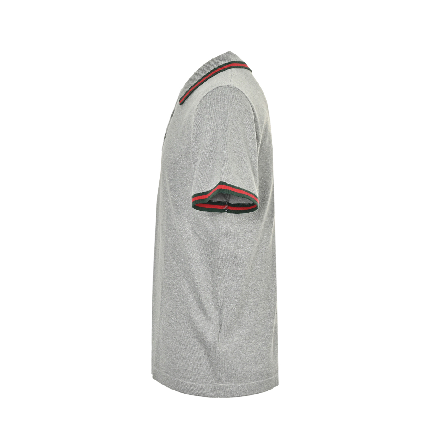 Gucci 25ss red and green striped silver thread knitted Polo short sleeve