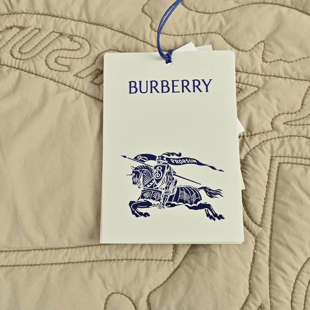 Burberry 24Fw Warhorse Embroidered Quilted Zip Hooded Puffer Jacket