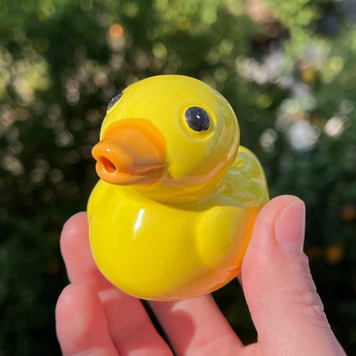 Small Ceramic Cute Rubber Ducky Smoking Bowl