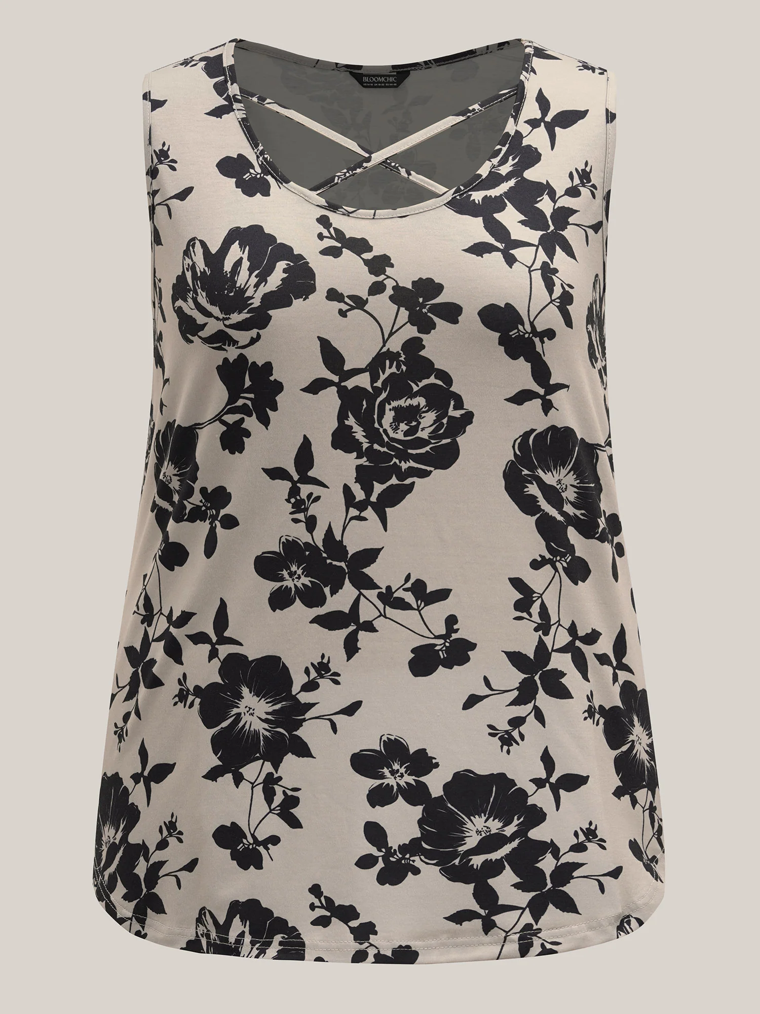 Rosy Print Neck-Tie Fitted Vest