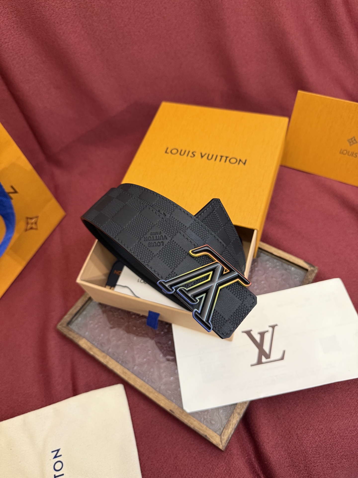 Louis Vuitton Classic Embossed Double-Sided Men's Belt 4CM Width