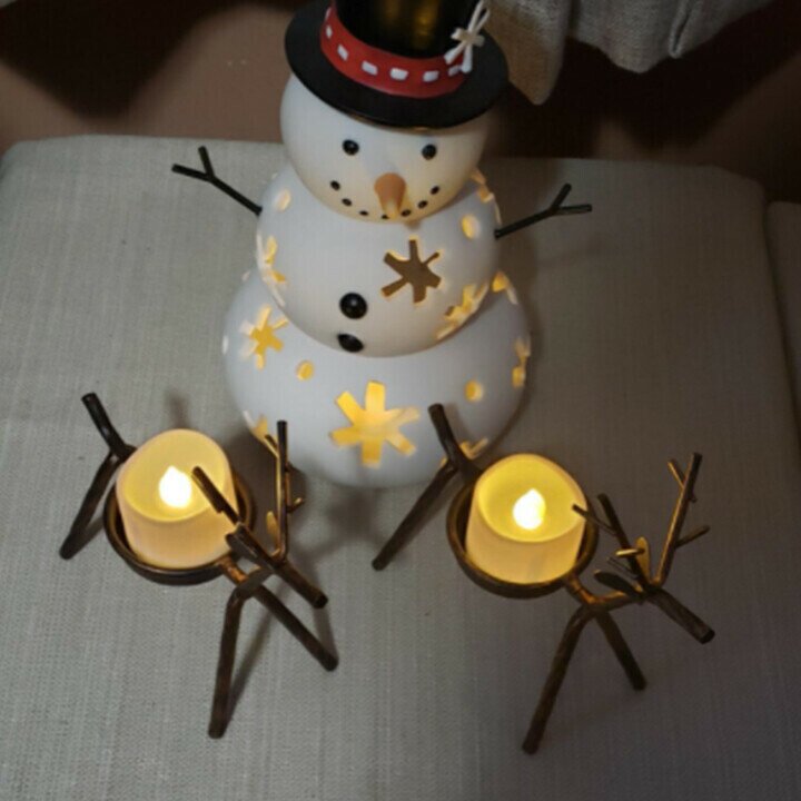 Christmas Promotion-Set Of 2 Reindeer Tea Light Holders