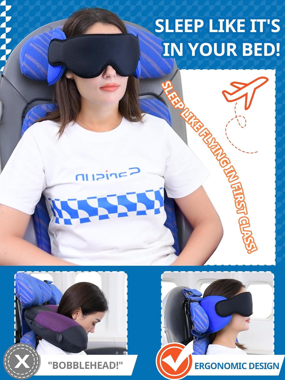 🔥ON SALE🔥Neck Pillow for Sleeping Travel with Eye Mask