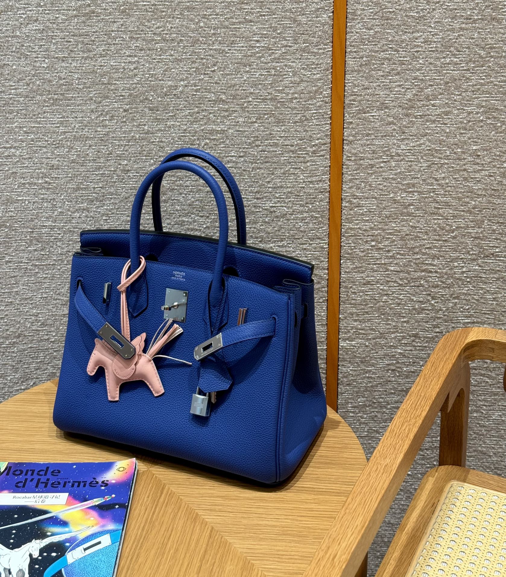 Hermès Birkin 7TBlue electric handbag (handmade to order)