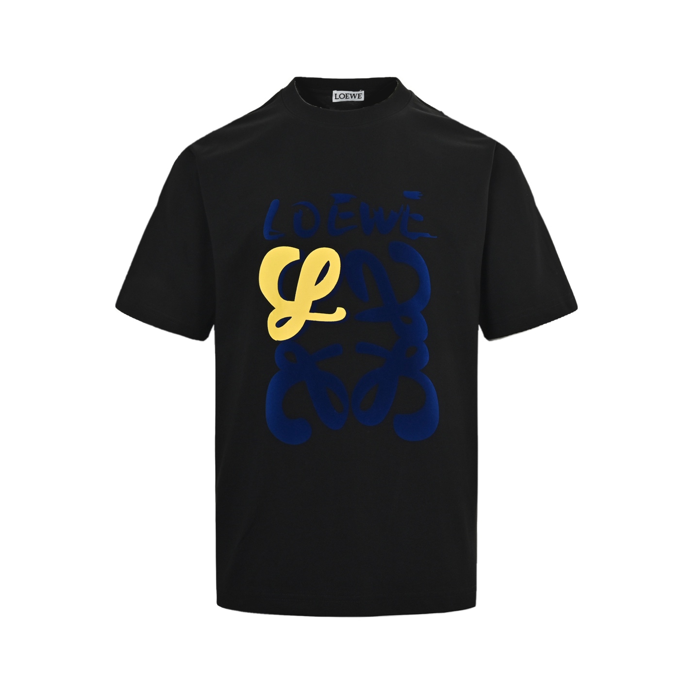Loewe 25ss graffiti painted flocked print short sleeves