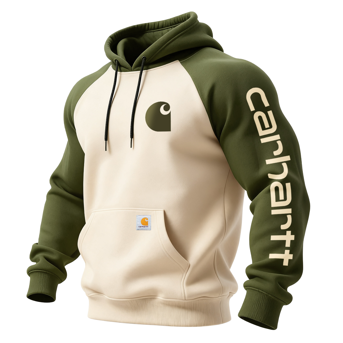 Stylish Two-Tone Hoodie with Logo Detailing for Everyday Wear