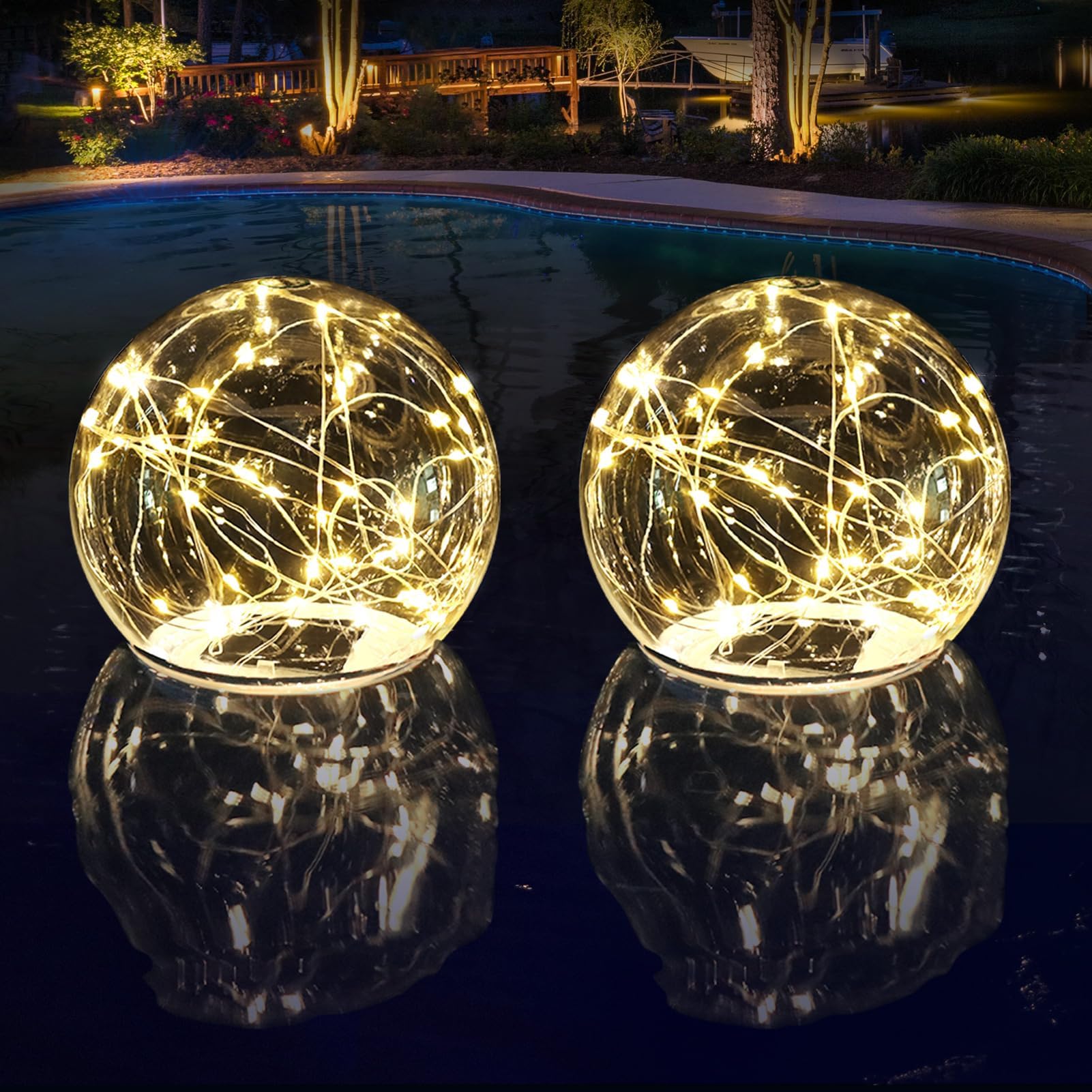 🔥On Sale🔥Updated Floating Pool Lights Solar Powered