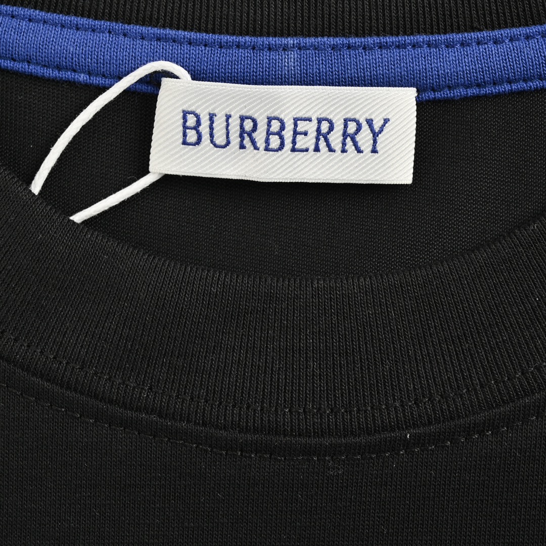 Burberry 24ss blue warhorse embroidered small logo short sleeve