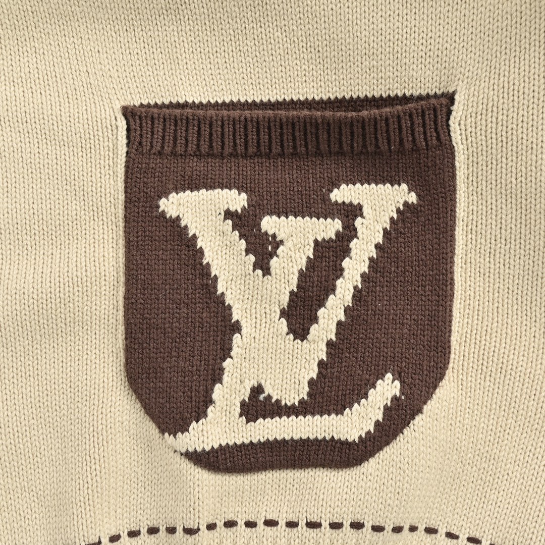 Louis Vuitton 24Fw Pocket Monogram Jacquard Topstitch Cardigan Sweater