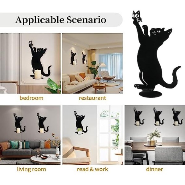 (🔥Last Day Promotion-SAVE 60% OFF)-Black Cat Candle Holder-BUY 2 FREE SHIPPING