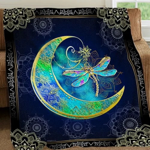 Dragonfly Moon Quilt Blanket Block